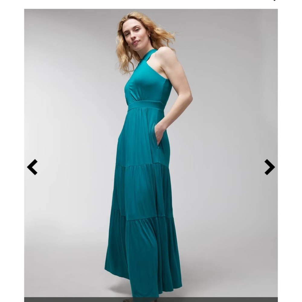 New no tags Soma Soft Jersey Crossover Halter Maxi Bra Dress XS Parakeet Green